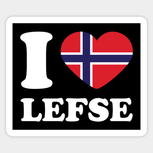 I Love Lefse Norway Flag Heart Sticker